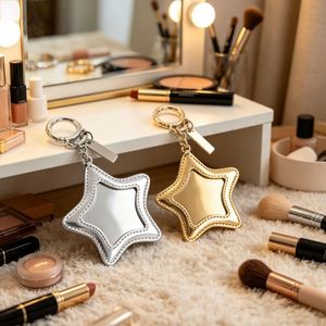 New Portable Five-pointed <b>Star</b> Makeup <b>Mirror</b> Bright Sliver <b>Mirror</b> Keychain Travel Cosmetic <b>Mirror</b> Bag Charm Pendant - Product Image 3