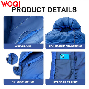 Saco de dormir Woqi Mummy para 3 estaciones, color azul real, ligero, transpirable, para senderismo, camping, unisex, tamaño estándar - Product Image 5