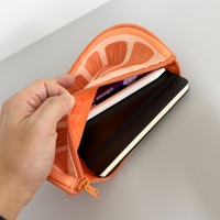 Tempat Pensil Irisan Jeruk Lucu, Kantong Pena Bentuk Buah dengan Ritsleting, Tas Alat Tulis Ringan untuk Siswa Sekolah Kantor