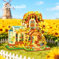 Ensemble de blocs de construction de fleurs de tournesol, 1583 pièces, avec lumière LED, briques de construction DIY, modèle de jouet, cadeau pour amis, décoration de la maison