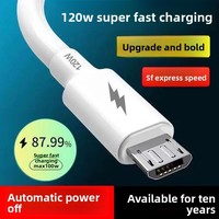 Kabel Pengisi Daya Mikro Tebal 120W Android V8 Pengisian Daya Super Cepat Usb Ponsel Jalur Data Mobil Penjualan Langsung Tahan Lama Universal
