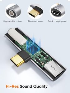 USB-C 3.5mm tai nghe sạc Adapter Hi-Res PD nhanh phí Type-C 3.5mm âm thanh tương thích iPhone 16 15 Pro Max - Product Image 2