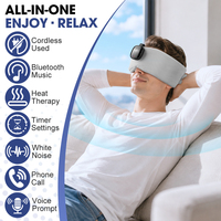 Masque oculaire chauffant sans fil avec musique et minuterie intelligente, compresse chaude douce rechargeable pour les yeux, idéal pour les voyages, le bureau, la maison et la voiture