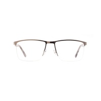 Nuevo Modelo de Alta Calidad, Montura de Gafas Ópticas de Metal Unisex con Media Montura y Diseño de Moda con Logotipo Personalizado, SENSE 93616-1, Ligero