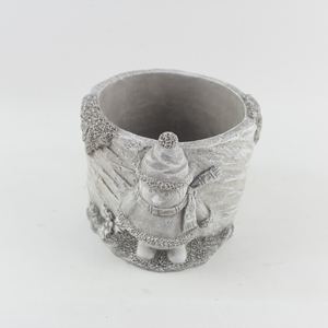 Dekorasi vas taman semen dasar kayu mewah abu-abu Modern minimalis baru <span class=keywords><strong>2025</strong></span> untuk dekorasi rumah penanam buatan tangan Desktop luar ruangan - Product Image 3