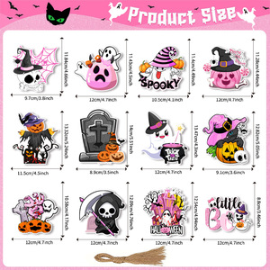 12 étiquettes cadeaux en papier « Little Boo Ghost » – Joyeuses Fêtes d'Halloween – Étiquettes <span class=keywords><strong>fantômes</strong></span> à suspendre pour emballages cadeaux et décorations d'Halloween - Product Image 5