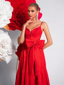 新款夏季糖果色露背休闲优雅蝴蝶结连衣裙女式女士度假吊带裙适合派对 - Product Image 2