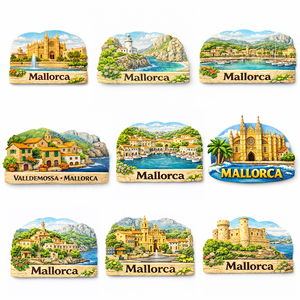 Aimant de réfrigérateur en résine 3D fait main, motif skyline de Majorque, <span class=keywords><strong>Espagne</strong></span>, souvenir <span class=keywords><strong>touristique</strong></span> de <span class=keywords><strong>ville</strong></span>, collection d'aimants de réfrigérateur - Product Image 3