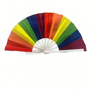 High Quality Traditional Rainbow Bridal Hand Fan Carved Music and Promotion Style for Halloween Souvenir - Product Image 1