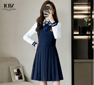 Traje de tres piezas <span class=keywords><strong>Uniforme</strong></span> de maestro de jardín de infantes Ropa DE TRABAJO Estilo universitario Traje de vestir profesional - Product Image 4