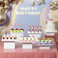 Présentoir en acrylique blanc pour table de desserts, support à gâteau d'anniversaire pour fêtes en extérieur, plateau à fruits, étagère de rangement - Fabricant