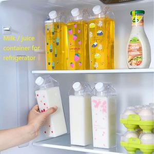 Botellas de Plástico Cuadradas Reutilizables de Gran Capacidad (500 ml, 1000 ml) a Prueba de Fugas con Tapa para Jugos - Product Image 2