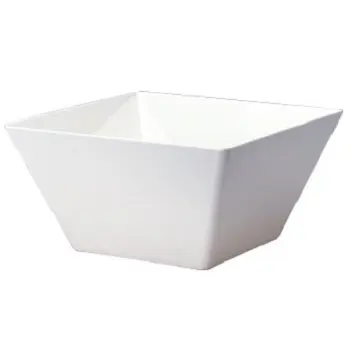 shatter-resistant large Square White Melamine Serving Bowl Classic salad bowls for buffet catered event or restaurant