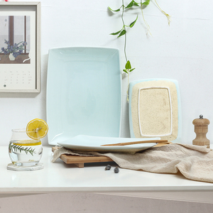 <span class=keywords><strong>Plat</strong></span> <span class=keywords><strong>rectangulaire</strong></span> en céramique, assiette à gâteau peu profondes, <span class=keywords><strong>plat</strong></span> à Dessert pour le restaurant 1 pièce - Product Image 3
