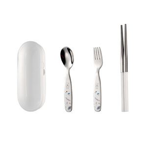 Juego de Cubiertos Infantiles de Acero Inoxidable 304, con Diseño de Conejo Astronauta Grabado en Color, Cuchara y Tenedor de Metal, Venta al por Mayor - Product Image 6