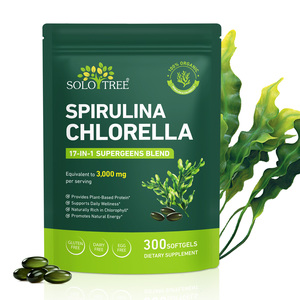 SOLOTREE 300 Kapsul 17 in 1 Supergreen Blend Organik Spirulina Chlorella Suplemen Softgel Kaya Klorofil untuk Pria & Wanita - Product Image 1