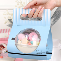 Boîte d'emballage boule de mousse transparente, boîte d'emballage pour gâteau de noël, avec poignée en papier personnalisés