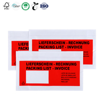 Étiquette auto-adhésive pour expédition, sachets d'étiquettes adhésives biodégradables, haute qualité, rouge pour liste d'emballage, enveloppe
