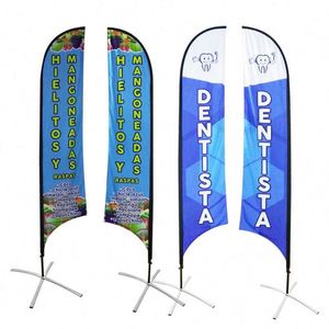 Cross Base Beach Flag Dye Sublimation Flying Banners Feather Flag Complete Kit Pole and Banner Custom Printed Beach - Product Image 1