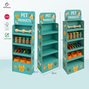 Estante de Exhibición de Piso Personalizado por el Fabricante para Supermercado, Productos para Gatos y Perros, Expositor de Cartón para Alimentos - Product Image 3