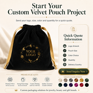 Pochettes à bijoux en velours avec logo personnalisé, sacs cadeaux noirs à cordon, pochettes en velours doux à poils courts pour <span class=keywords><strong>mariage</strong></span>, fête, emballage cosmétique - Product Image 5