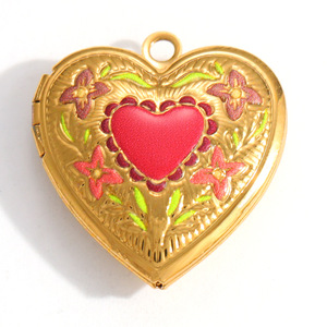 SUMMLY 도매 화려한 꽃 하트 고양이 펜던트 18K 금도금 스테인리스 스틸 DIY 목걸이 참 장식 패션 쥬얼리 - Product Image 4