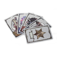 Cartes à jouer de poker en plastique personnalisées lisses et étanches noires, jeux de société durables plaqués or