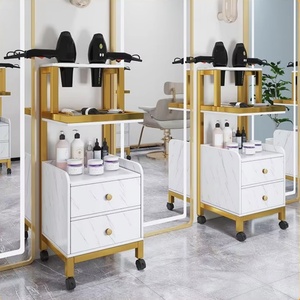 Meubles de salon, salon de coiffure, stations de coiffure, meubles, armoire en bois, armoire d'usine avec tiroir pour la coupe de cheveux, armoire de barbier - Product Image 1