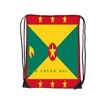 Sac de sport à cordon avec drapeau de la Dominique, léger, en polyester, sac de sport portable pour le voyage, le camping et l'usage quotidien