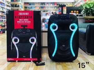 ZQS15102 Rechargeable Sans Fil Offre Spéciale <span class=keywords><strong>Portable</strong></span> <span class=keywords><strong>15</strong></span> <span class=keywords><strong>pouces</strong></span> Karaoké Dj Haut-Parleur Avec Lumière Led - Product Image 3