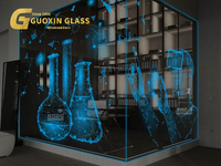 Verre trempé imperméable durable Guoxin avec motifs peints pour salon, cuisine, escalier, hôtel, atelier et décoration