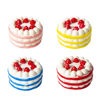 Best-seller transfrontalier : Jouet en mousse PU réaliste en forme de gâteau à la fraise, à rebond lent, à presser et à détendre, petit cadeau idéal
