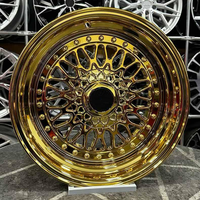 16 Zoll Chrom-Gold-Felgen JDM Räder 16*8,0J ET 25 PCD 4*100 4*114,3 CB 73,1 für Mazda Honda BMW E30 VW Golf MK2 3 Nissan KIA RS