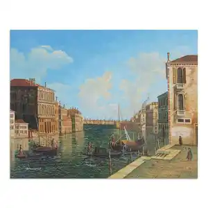 Handgemaakt Klassiek Europees Italië Landschap Venetië Stad Olieverfschilderij Voor Woonkamer
