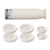 Couvercle de pot sous vide en plastique PP authentique, en silicone souple, nouveau design, manuel, facile à utiliser, lavable, pour la maison