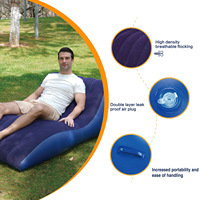 Nouveau Canapé-lit Gonflable Pliable et Portable - Chaise Inflable Floquée pour Camping en Plein Air - Vente Flash