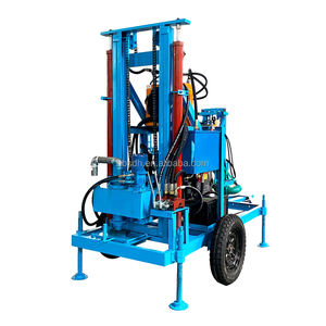 수제 정원 관개 150m 30HP 디젤 유압 미니 바퀴 트레일러 진흙 펌프 물 우물 드릴링 장비 기계 - Product Image 2