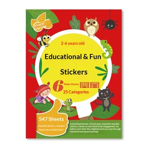 Libro de Pegatinas Coloridas a Prueba de Agua para Niños de 2 a 6 Años, Divertidos Rompecabezas de Dibujos Animados para Mejorar la Concentración y el Aprendizaje - Product Image 1
