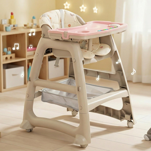 Silla de Comer Premium para Bebés con Bandeja Ajustable y Arnés de Seguridad para Uso Seguro en el Hogar y Restaurantes, Fácil de Limpiar - Product Image 1