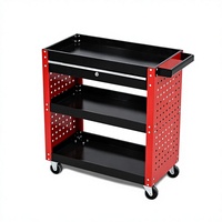 Chariot à outils multi-niveaux multifonctionnel épaissi avec panneau perforé et ouvertures latérales complètes 700x360x670mm pour l'automobile