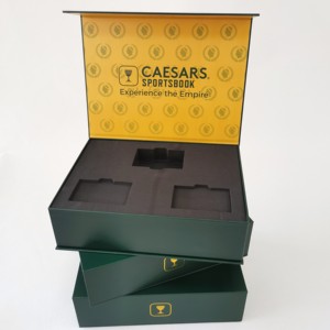 Caja de papel romántica en forma de libro reciclable Impresión digital Cajas de regalo de embalaje magnético de cartón grande azul vacío con logotipo - Product Image 1