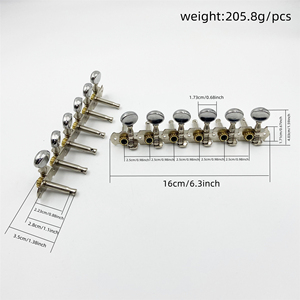 Clavijas <span class=keywords><strong>de</strong></span> Afinación para <span class=keywords><strong>Guitarra</strong></span> <span class=keywords><strong>de</strong></span> 6 <span class=keywords><strong>Cuerdas</strong></span> y <span class=keywords><strong>12</strong></span> Trastes, Cabeza Redonda Pequeña Electrochapada, Perillas <span class=keywords><strong>de</strong></span> Afinación <span class=keywords><strong>de</strong></span> Cola Larga, Accesorios para <span class=keywords><strong>Guitarra</strong></span> - Product Image 2