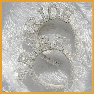 GRAD TRIBE BRIDE Couronne <span class=keywords><strong>de</strong></span> perles Bandeau <span class=keywords><strong>de</strong></span> mariage douche nuptiale Princesse diadèmes et couronnes accessoires <span class=keywords><strong>de</strong></span> cheveux <span class=keywords><strong>de</strong></span> mariée luxe mariage - Product Image 2