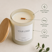 Bougie parfumée LANJO avec logo personnalisé, bougie en cire de soja naturelle, vente en gros, ensemble cadeau artisanal de luxe pour mariage, décoration de la maison