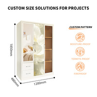 Armoire métallique chinoise pour chambre à coucher, casier de rangement en acier pour vêtements avec miroir, mobilier en gros