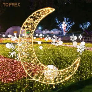 Festival all'aperto 2D 3D Motif illumina la decorazione di illuminazione islamica della luna nuova
