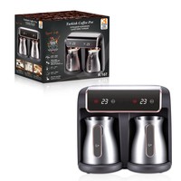 Cafetière électrique double tasse chauffante personnalisée, machine à café turque électrique professionnelle à 2 têtes, cafetière électrique portable