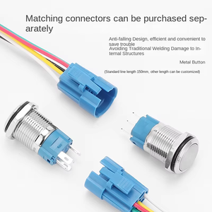 Abei 12mm 16mm 19mm 22mm <span class=keywords><strong>LED</strong></span> thép không gỉ mini siêu mỏng IP65 không thấm nước màu xanh vòng ánh sáng tạm thời kim loại đẩy nút chuyển đổi - Product Image 3