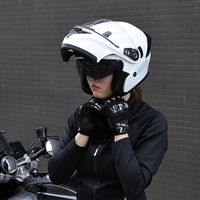 Casque de moto blanc homologué DOT, protection ABS, casque de course personnalisé pour hommes et femmes adultes