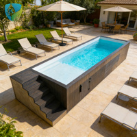 Piscina Contenedor Calefactada de 20 pies con Sistema de Filtración para Nadar en Invierno en el Patio Trasero
